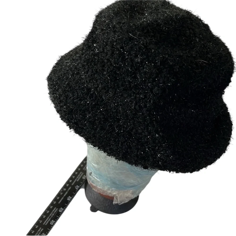 Cejon one size black one size bucket hat with silver threading a bit of sparkle